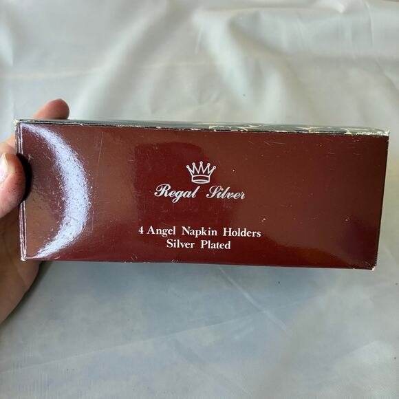 Regal Silver Vintage MCM 4 Angel Napkin Holders Silver Plate 8316.1 Christmas - Picture 5 of 10